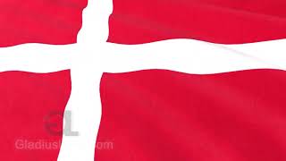 Danish Flag Waving - Denmark - Dannebrog - HD