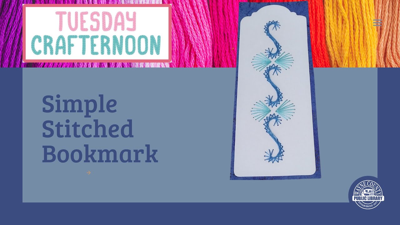 Tuesday Crafternoon | Simple Stitched Bookmark - YouTube
