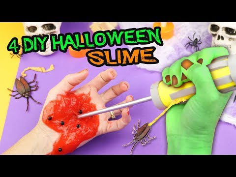 😱 4 DIY HALLOWEEN - TESTING HOW TO MAKE SLIME IN HALLOWEEN 🚨 aPasos Crafts DIY 😍