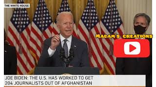 Joe Biden, speech on kabul Evacuation live speech in white house / chaos at kabul airport grows /MC