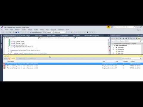 MVC - How to fix error - The name 'String' does not exist in the current context