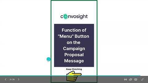 Function of Menu on Campaign Proposal Message
