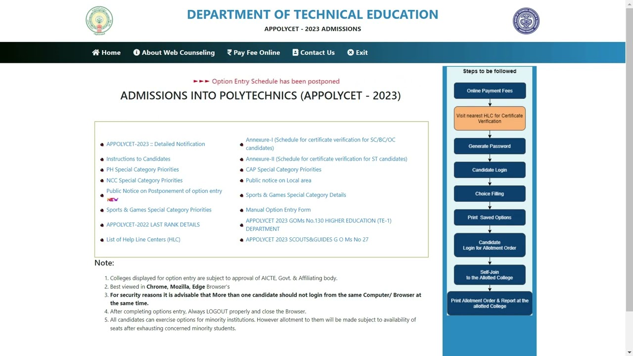 Ap Polycet web options entry | lastest update on 9th june | bsd telugu tech