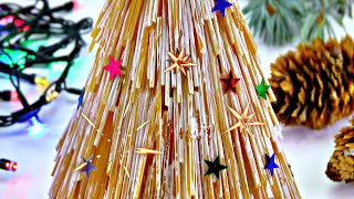 DIY pasta Christmas tree \ Xmas tree decorating ideas