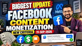 Update :- Facebook Content Monetization Tool New Eligibility Criteria Launched 