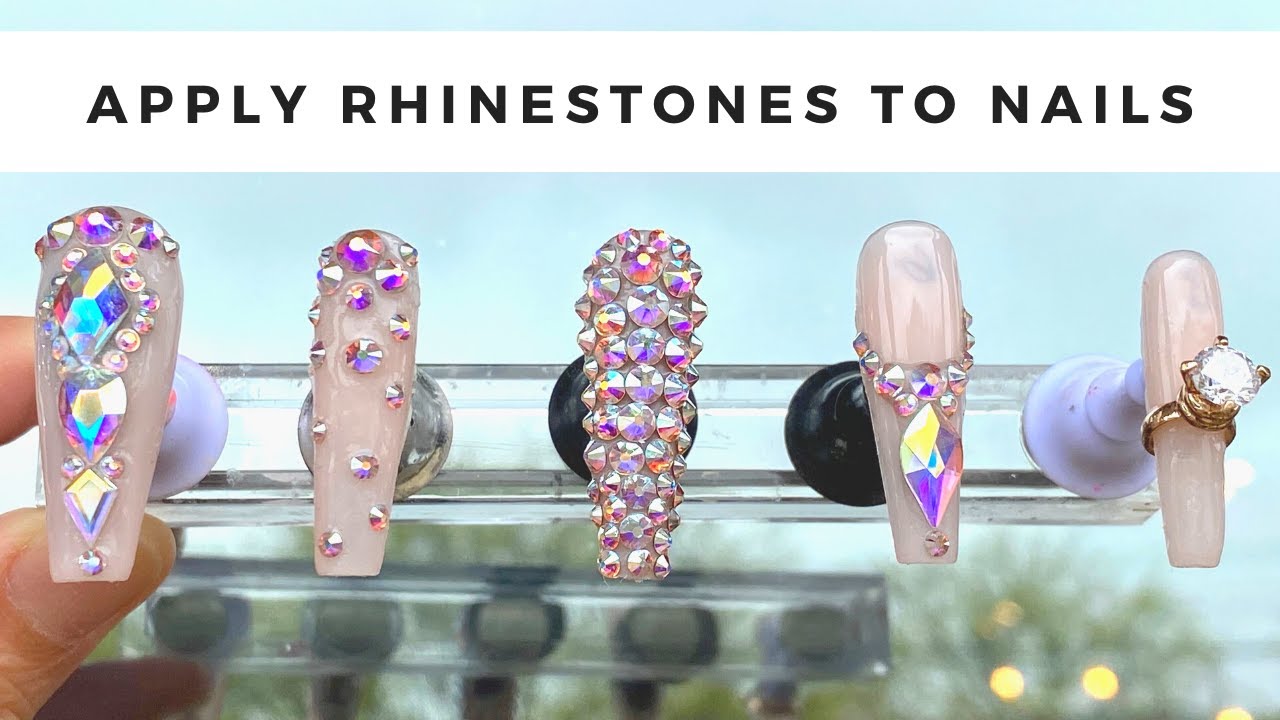 ♡ APPLY RHINESTONES TO NAILS ♡  FULL SET NAILS ♡ SUNSHINE NAILS VA