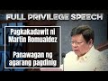 SEN MARCOLETA: Full Privilege Speech