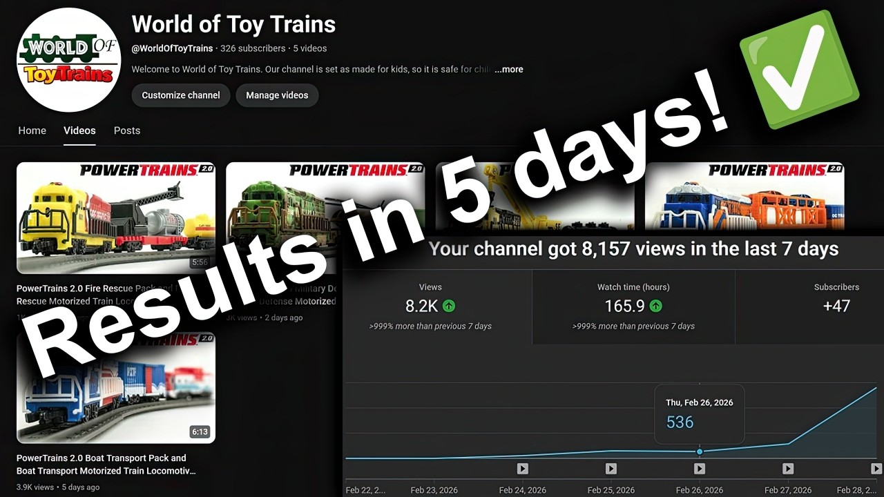 My New Channel: World of Toy Trains for Kids (Not Monetized Yet)