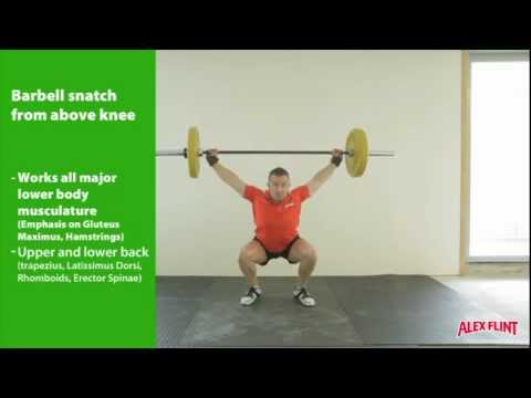 Barbell (hang) snatch from above knee