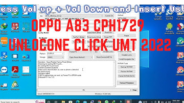 OPPO A83  CPH1729  Pattern or Pin Lock Unlock or Reset UMT One Click 2022