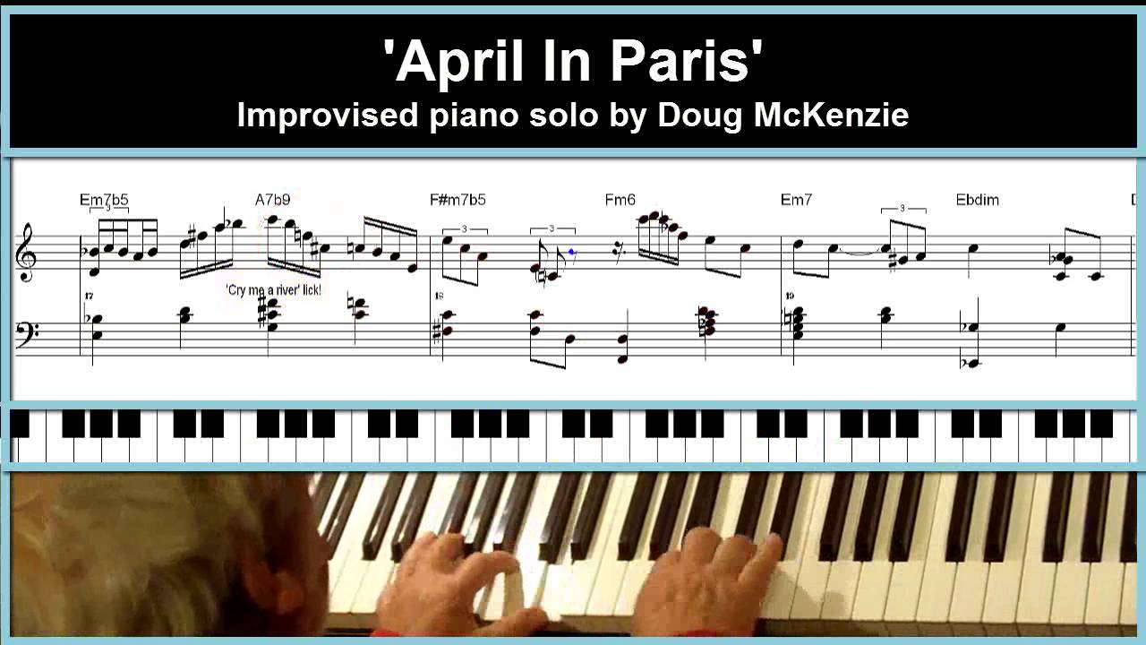 April In Paris Jazz Piano Tutorial Youtube