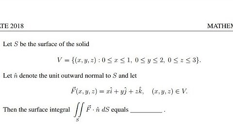 GATE  2018 Mathematics (MA) question on vector analysis
