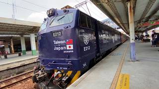 台鐵 彰化車站 510次莒光號 E212電力機車頭 台日友誼號彩繪 列車出站