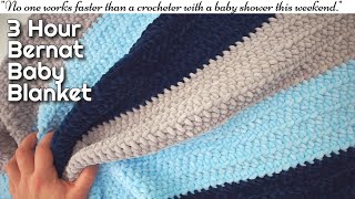 Bernat blanket yarn crochet patterns #3 (Baby blanket tutorial)