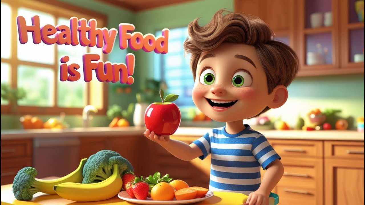 Healthy Food Song for Kids | Fun Animated Cartoon About Fruits ...