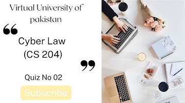 CS204 Quiz No 02 | Cyber Law | Spring 2025 | Virtual University of Pakistan | VU Quiz Solutions