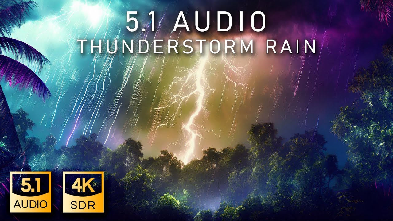 Thunderstorm Rain | Hi-Res audio 5.1 Surround Ambient Audio 🌩️🔊
