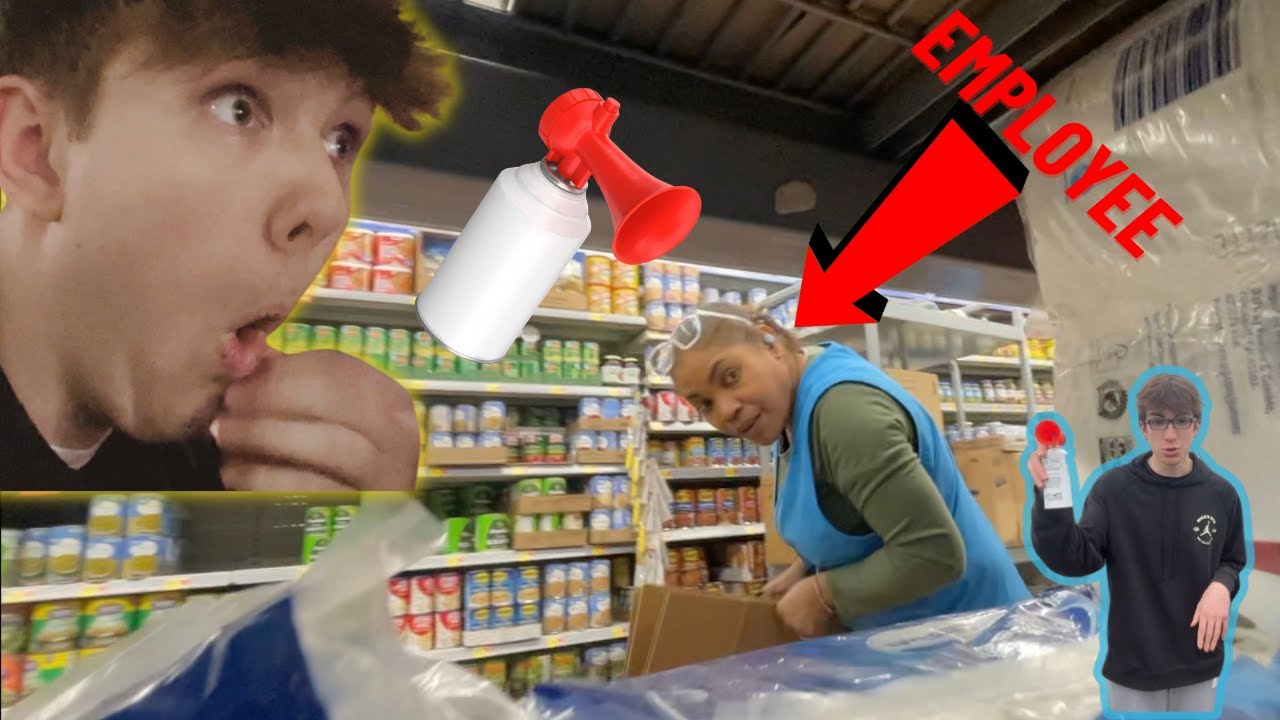 AIR HORN PRANK IN WALMART TOILET PAPER FORT *CAUGHT* YouTube