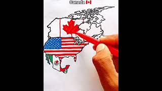 Draw Flag Map of Canada 🇨🇦 #canada #flag