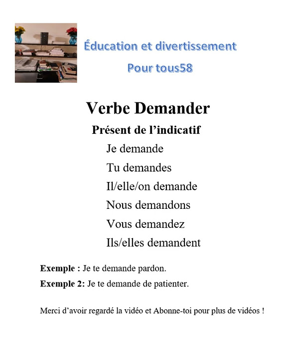 Verbe demander au présent de l