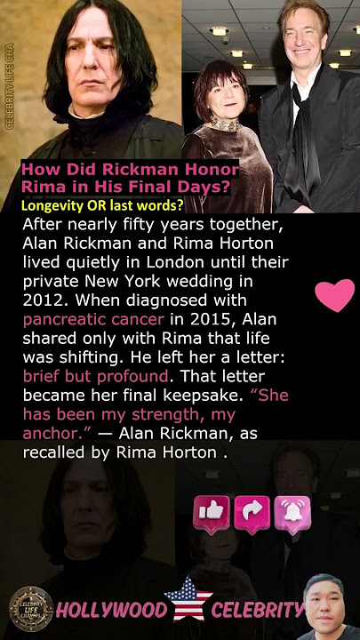 How Did Rickman Honor Rima in His Final Days?