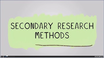 Secondary Research Methods - R093: Creative iMedia in the Media Industry