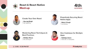 React & React Native Meetup - 4th November 2023
