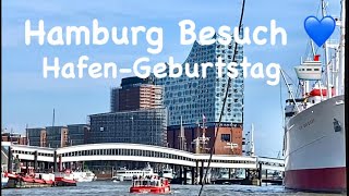 Hamburg 💙 Hafengeburtstag 🥳 Elbstrand & Fischmarkt 🛳️ Landungsbrücken & Schiffe 🚢 Erlebnis pur 💙 25°