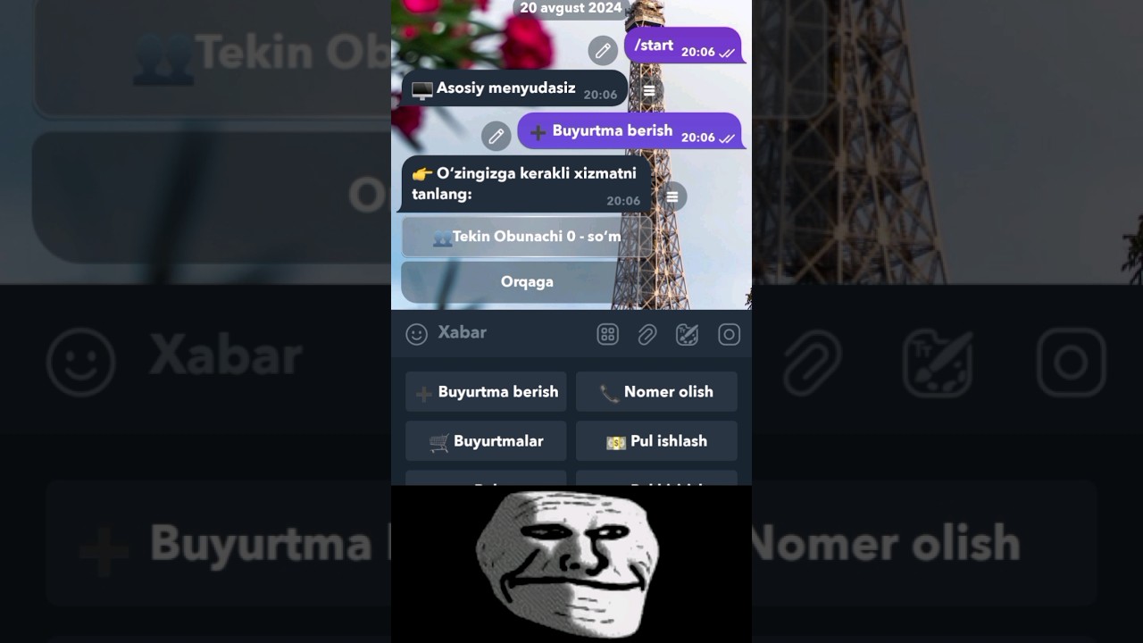 Tekin Obunachi☠️ | Telegram uchun Premium obunachilar🕊 | Bot manzili : TurfaSeenBot | 