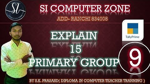 Explain Primary Group in tally in hindi by S.K.Prasad @sicomputerzone #tallyprime