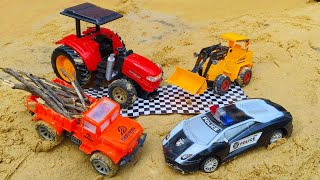 Rescue the Dumper with JCB and tractor -toy car story