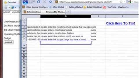 Create an online Survey with Live Data Using Free Sheetster Spreadsheets