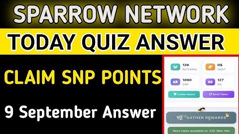 Sparrow Network New Update|Today Sparrow Quiz Answer|sparrow Network KYC Process|
