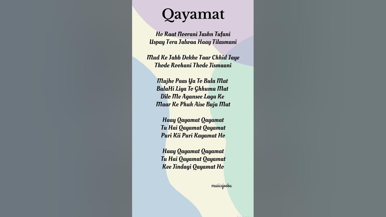 Qayamat Song Lyrics | Housefull 5 | Neeraj Shridhar, Shruti Dhasmana Qayamat Song Lyrics | Housefull 5 | Neeraj Shridhar, Shruti Dhasmana