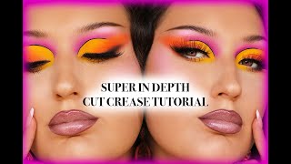 SUPER IN DEPTH CUT CREASE  EYESHADOW TUTORIAL WITH GRAPHIC LINER