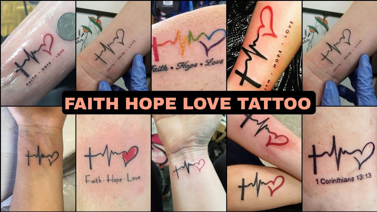 Faith Hope Love Tattoo On Chest