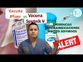 💉🦠Vacunas Pfizer y SPUTNIK V para COVID-19 - Características generales, contraindicaciones y efectos