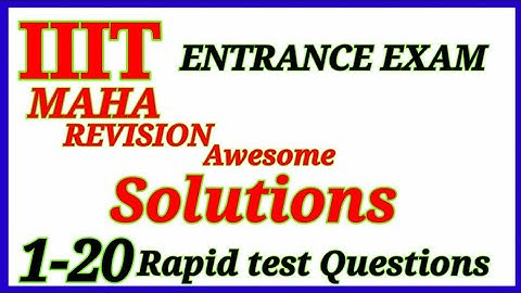 IIIT ENTRANCE EXAM REVISION with solutions of RAPID TEST | MATHS | APIIITS |