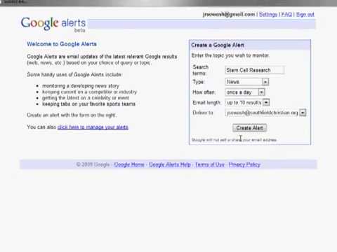 Creating Google Alerts - YouTube John R. Sowash