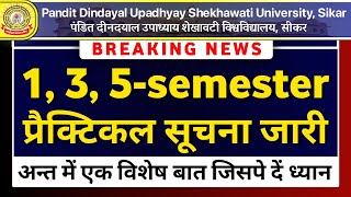 1st, 3rd, 5th semester practical exam | pdusu updates