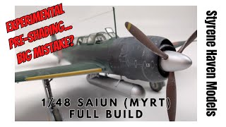 FULL BUILD! | 1/48 Hasegawa Saiun MYRT WWII Japanese Recon | Experimental Pre-Shading Technique!