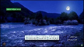 سورة الإخلاص القارئ إبراهيم شامي مع ظهور الآيات بجودة عالية الوضوح