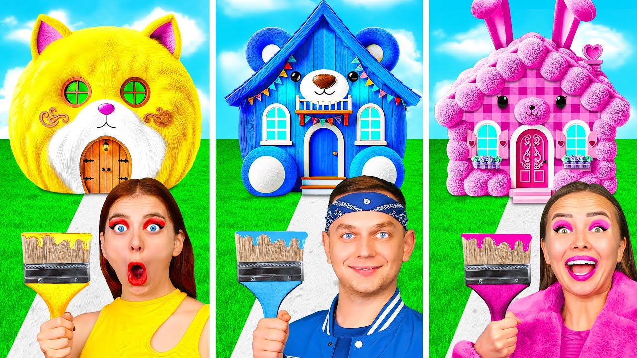 Jeden Barevný Dům Výzva | Bláznivá Výzva Fun Fun Challenge