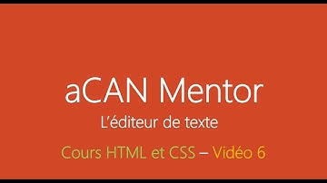[aCANMentor] HTML5 et CSS3 - L