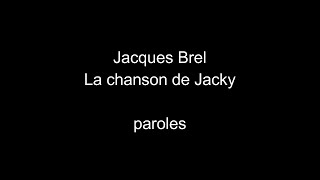 Jacques Brel-La chanson de jacky-paroles