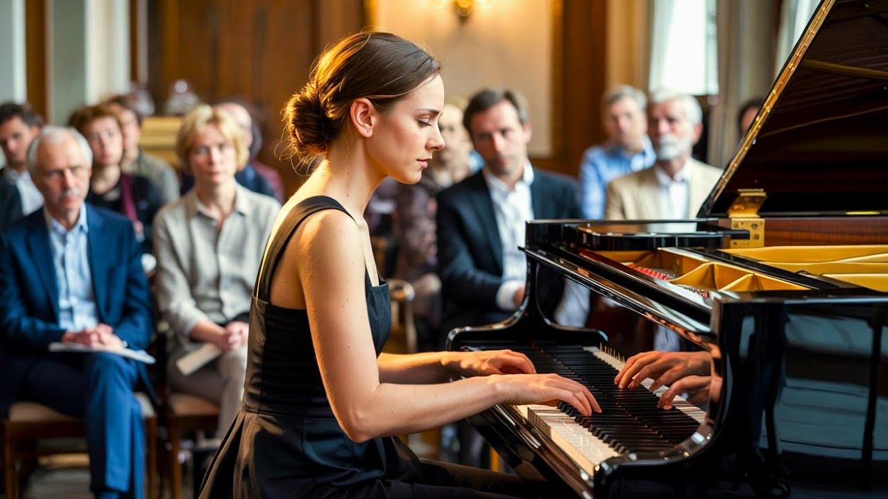 Elegant Pianist Captivates Audience in an Intimate Recital Hall Performance