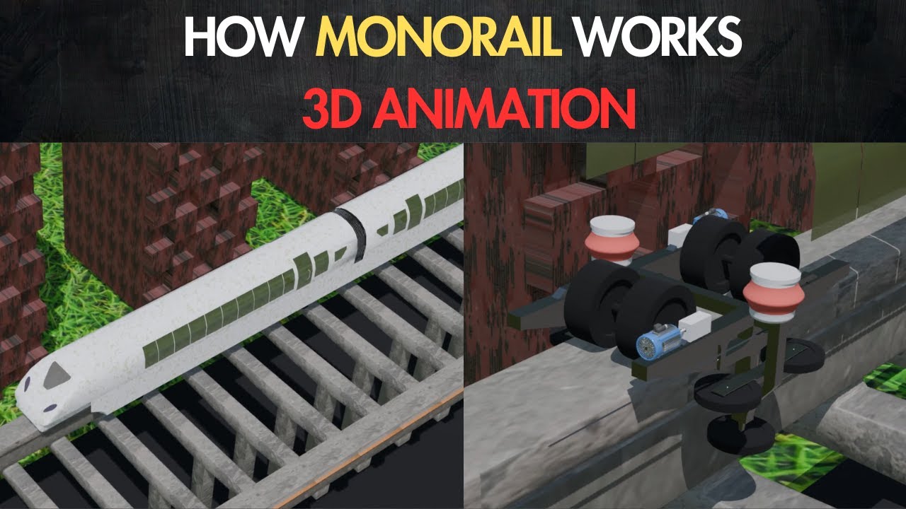 How Monorails Work 🔍 | 3D Animation Explained in 2 Minutes!