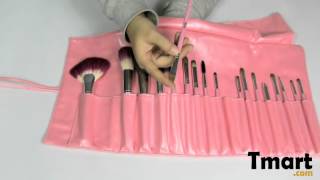 $19.99 18pcs Professional Cosmetic Makeup Brush Set with Bag Pink-10003637 screenshot 2