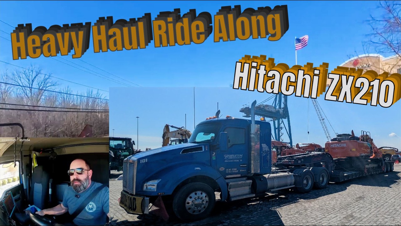 Heavy Haul Ride Along: Oversize route across Ohio. Hitachi ZX210!