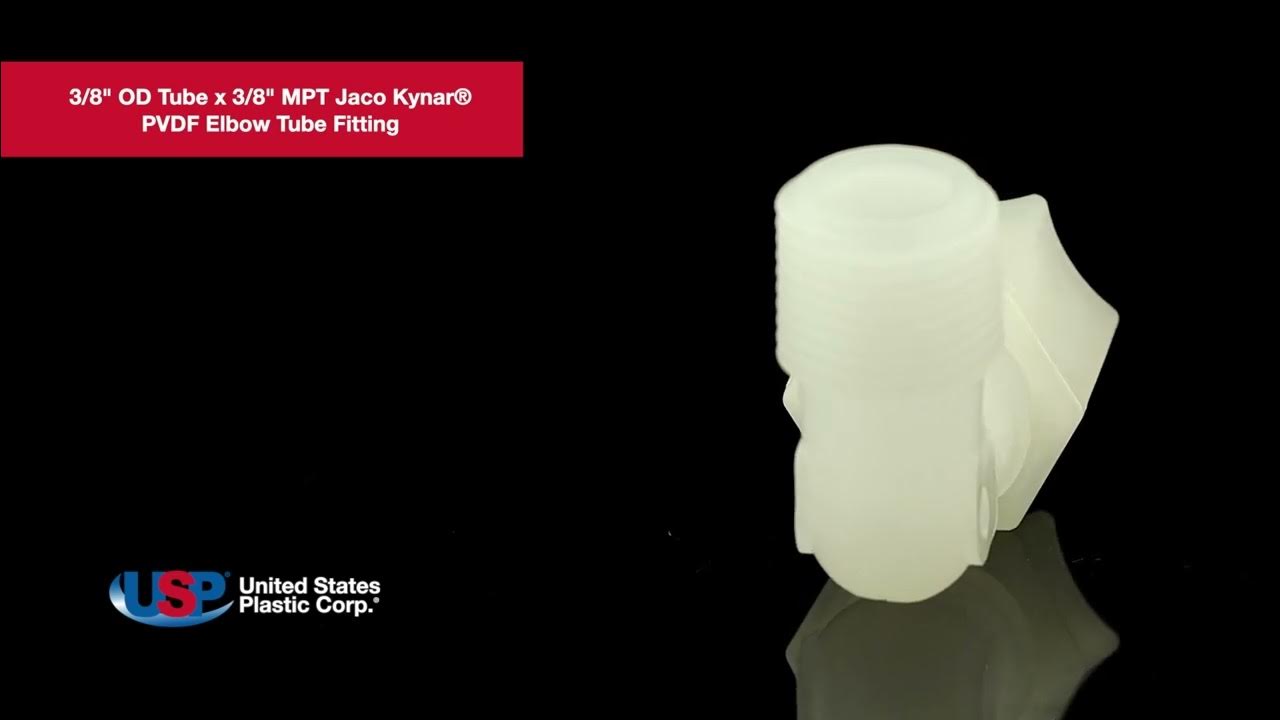 3/8" OD Tube x 3/8" MPT Jaco Kynar® PVDF Elbow Tube Fitting U.S